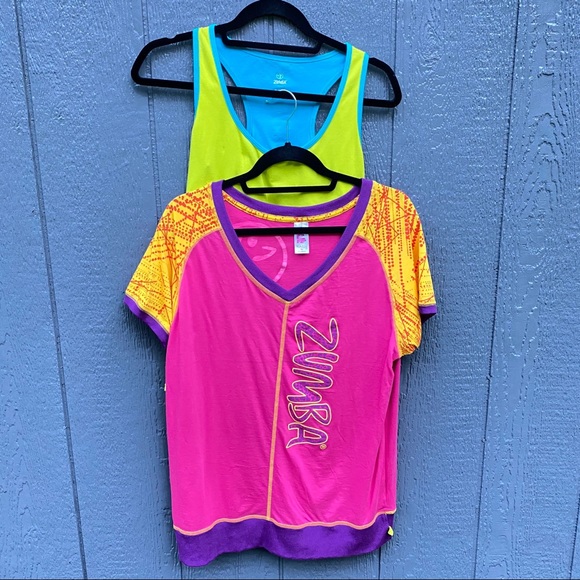 Zumba Tops - 2 Zumba Wear Shirts XL Zumba Workout Tank Top